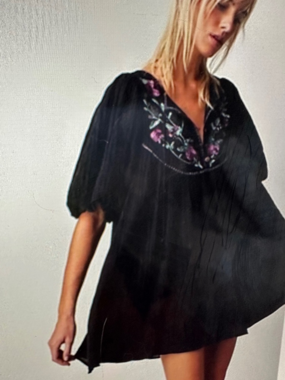 NWOT Free People Rosa Linda Embroidered Prairie mini dress.
